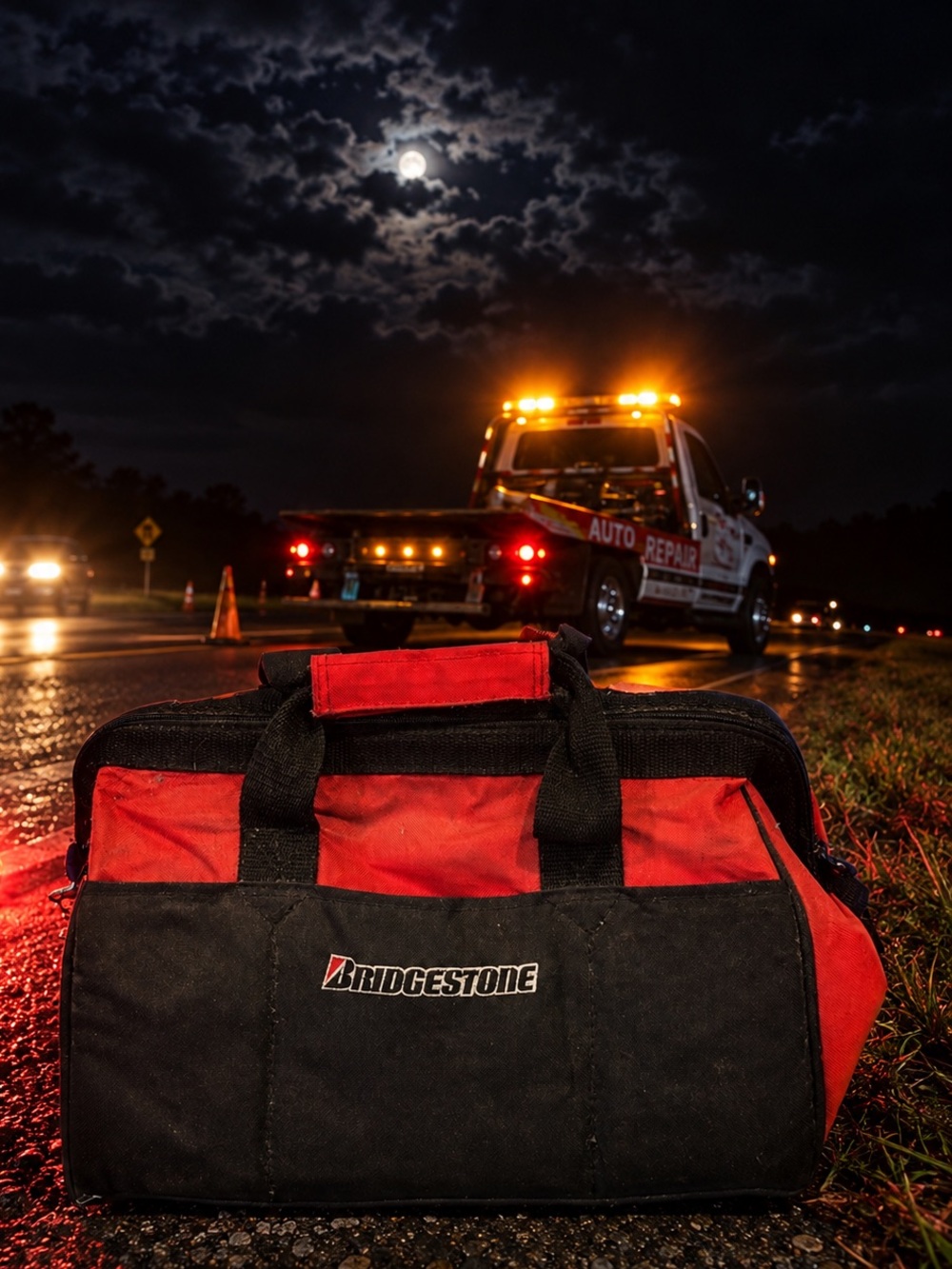 ❤️5 for $25❤️ - Bridgestone heavy duty zipper bag - various pockets etc - useful